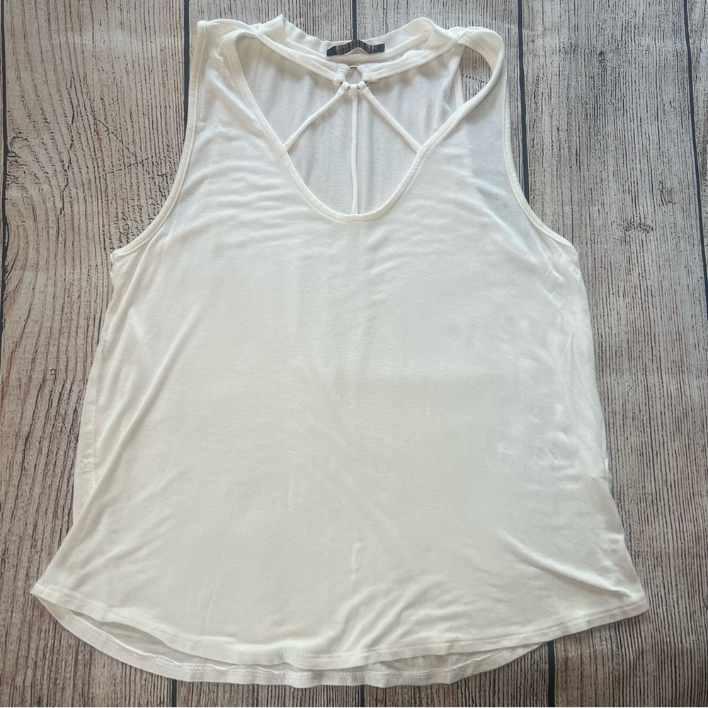 West Coast Love Y2K Gold Buckle White Tank‎ Top Women’s Size Medium Summer